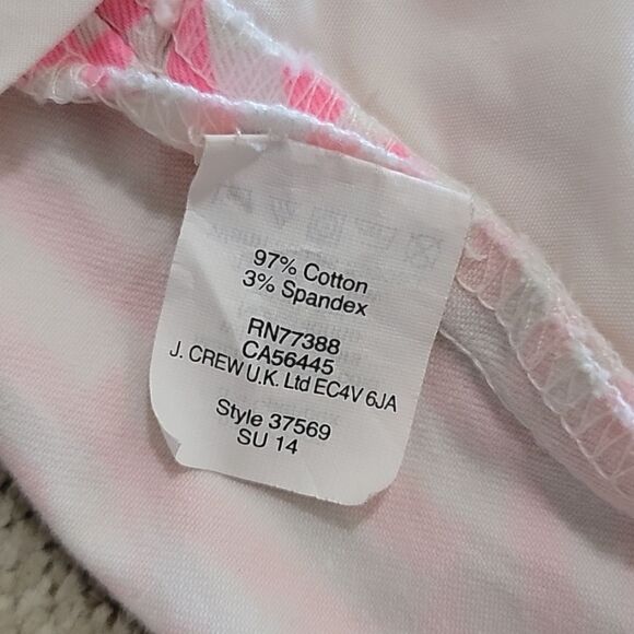 J. Crew Factory Neon Pink and White Geometric Aztec Chino Shorts - Size 4 - Picture 14 of 14